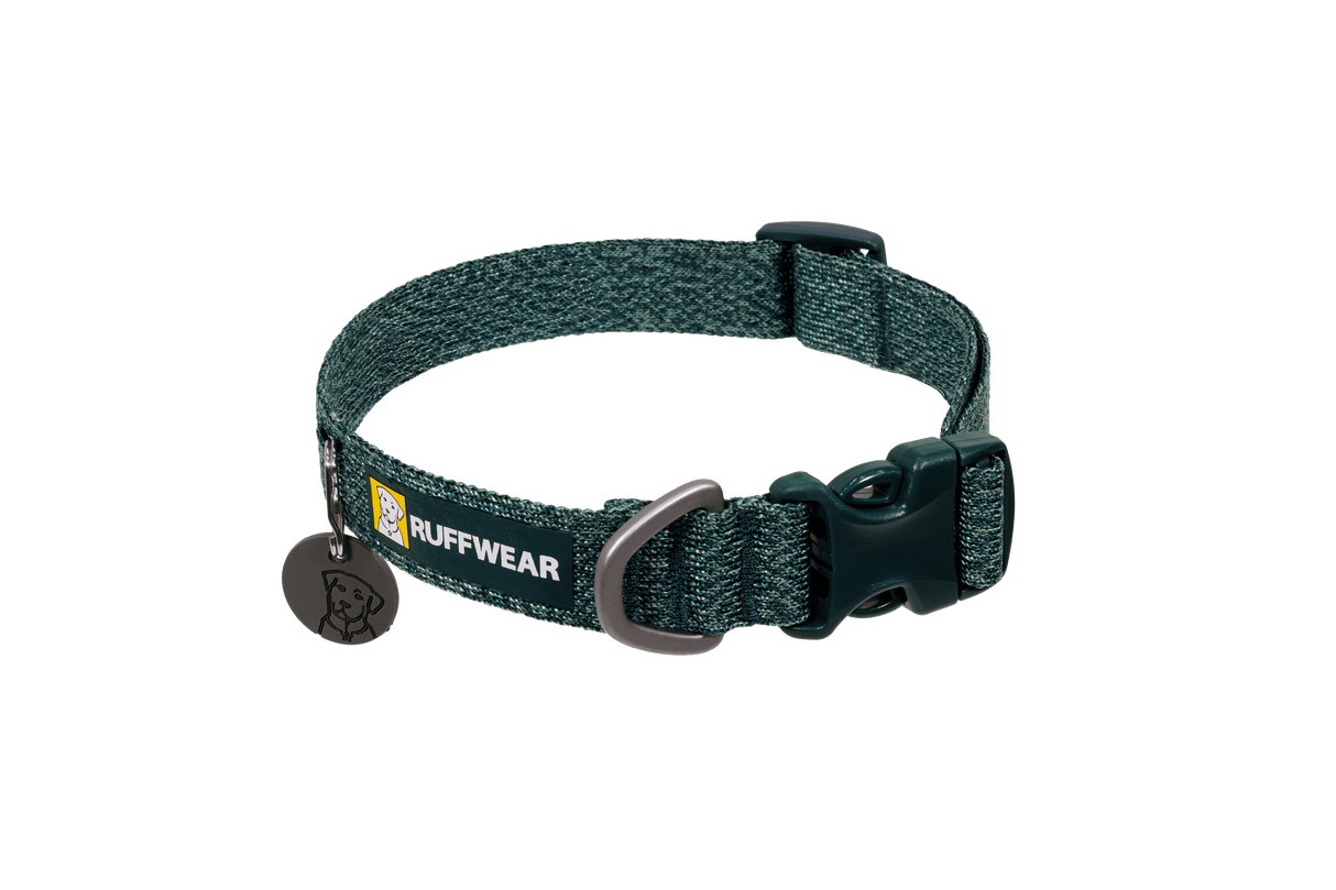 Front Range Flex Collar by Ruffwear in teal, designed for ultimate comfort and fit for dogs.
