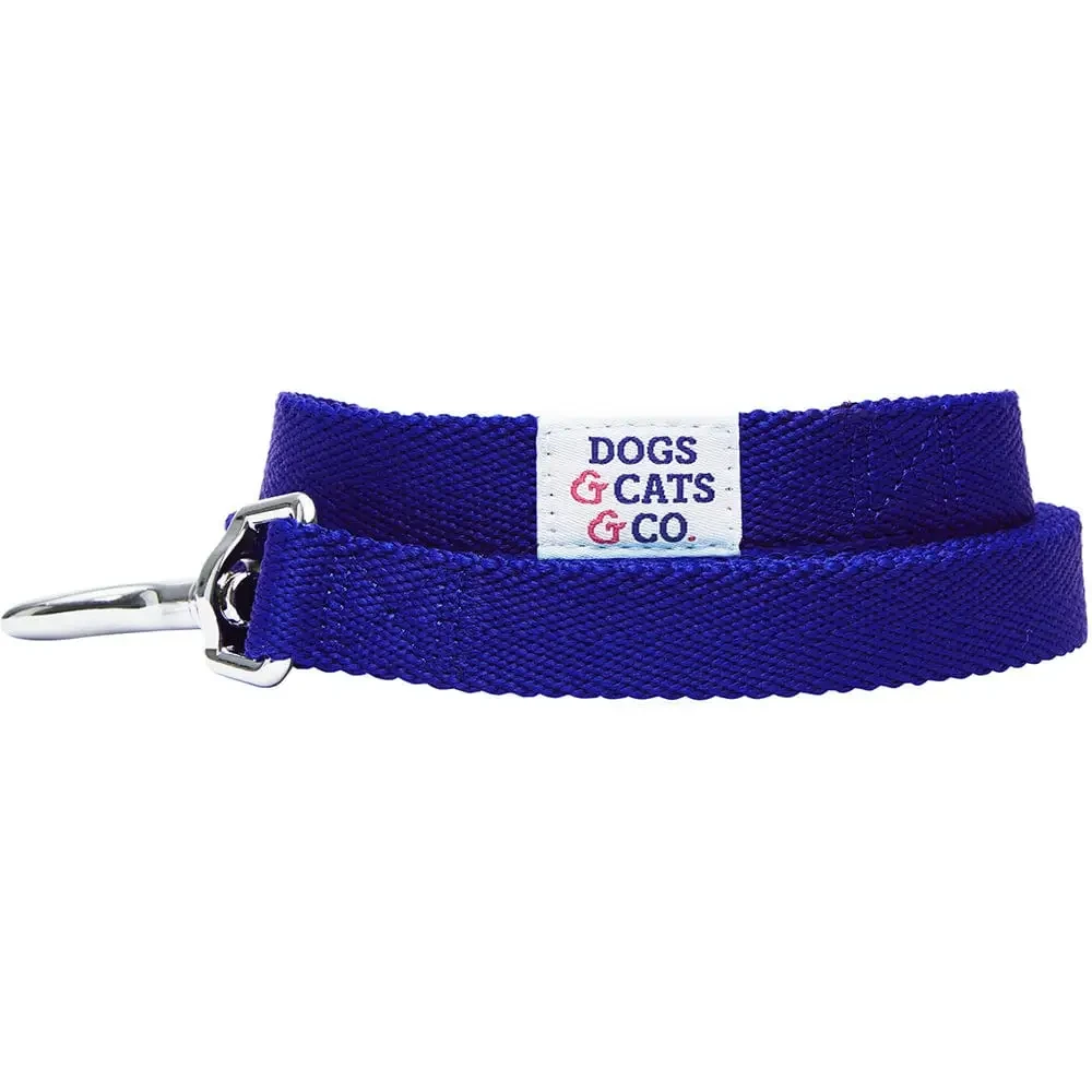 Dogs And Cats Co Classic Chic Solid Dog Leash 4 Feet by Blueberry Pet