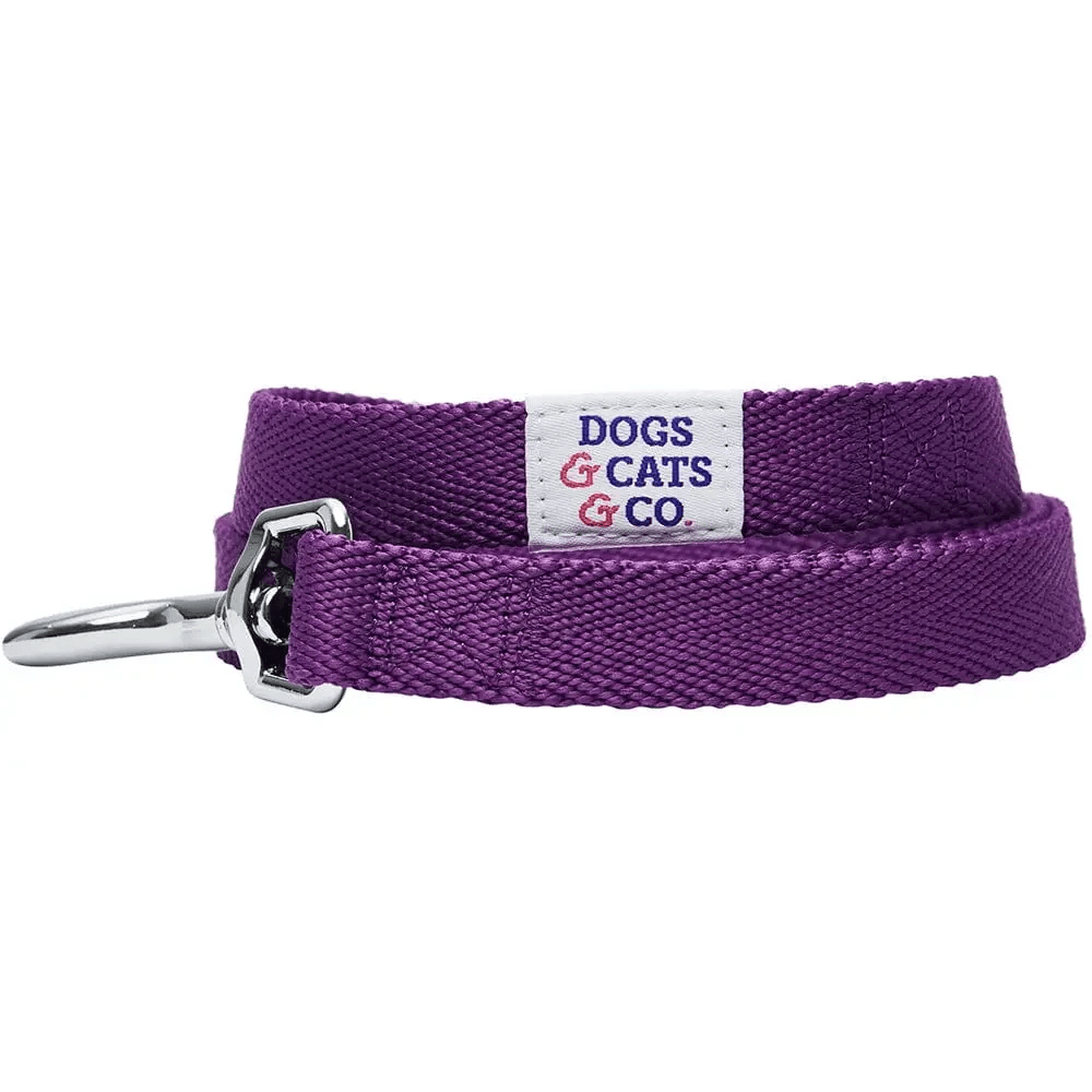 Dogs And Cats Co Classic Chic Solid Dog Leash 4 Feet by Blueberry Pet