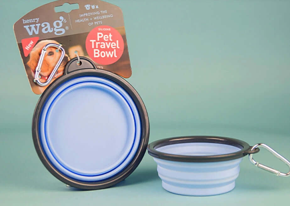Henry Wag Travel Bowl Collapsible And Portable Dishwasher Safe With Carry Clip by Henry Wag