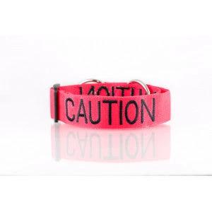 Caution Snap Collar By Dog Friendly Collars Coded Safety Collar For Dogs with Neoprene Padding by Friendly Dog Company