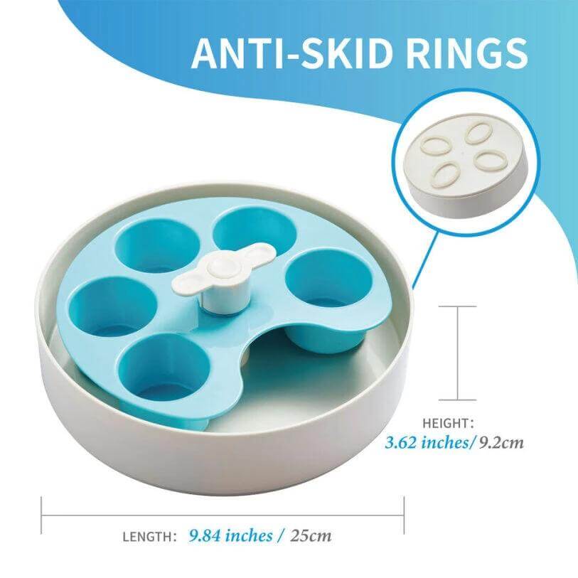 PetDreamHouse SPIN Interactive Feeder Palette Blue Medium by PetDreamHouse