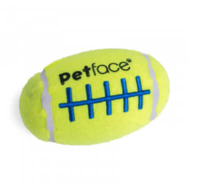 Squeaky Rugby Tennis Ball Dog Toy by Petface