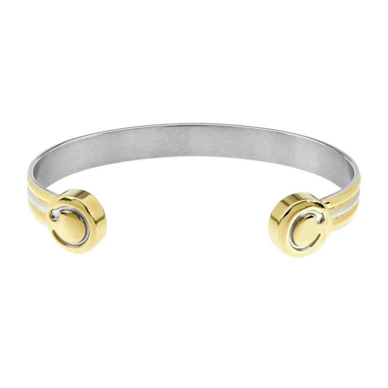 Bioflow Unisex Duet Bracelet polished ‘two-tone’ gold plate and stainless steel by Bioflow