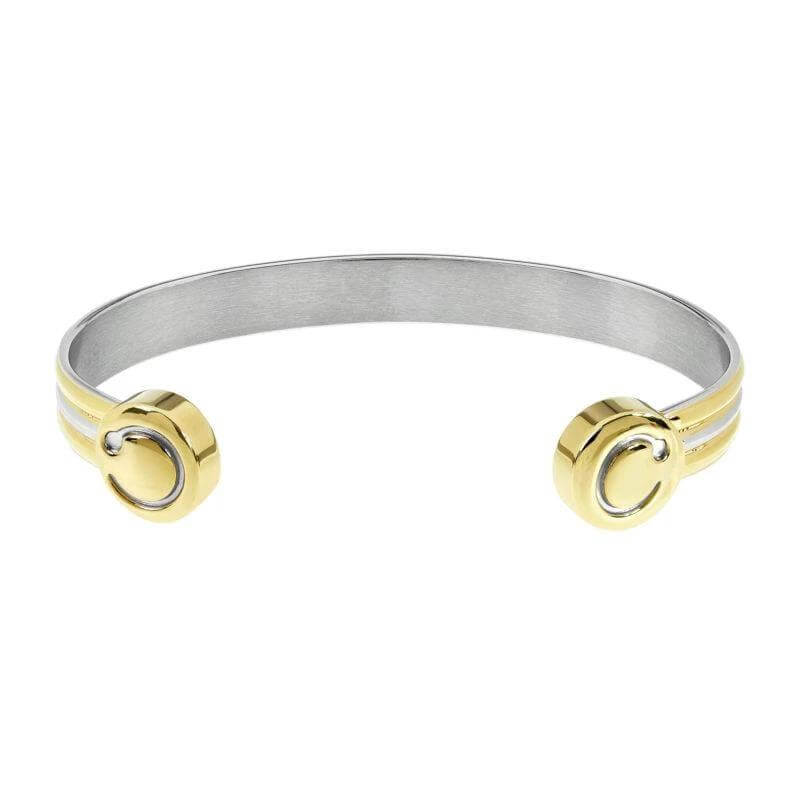 Bioflow Unisex Duet Bracelet polished ‘two-tone’ gold plate and stainless steel by Bioflow