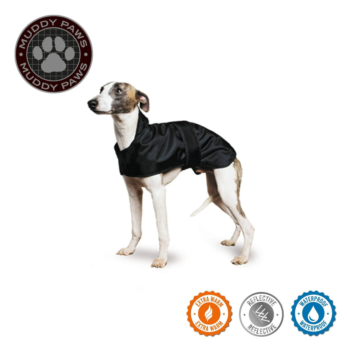Muddy Paws Hound Jacket with Faux Lamb Fleece Lining for Neck to Tail Coverage and Warmth by Ancol