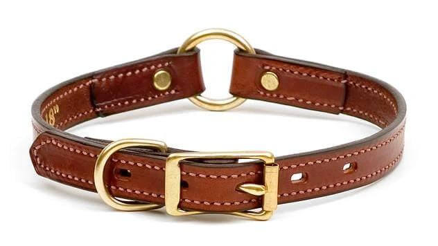 Mendota Narrow Leather Hunt style Dog Collar by Mendota