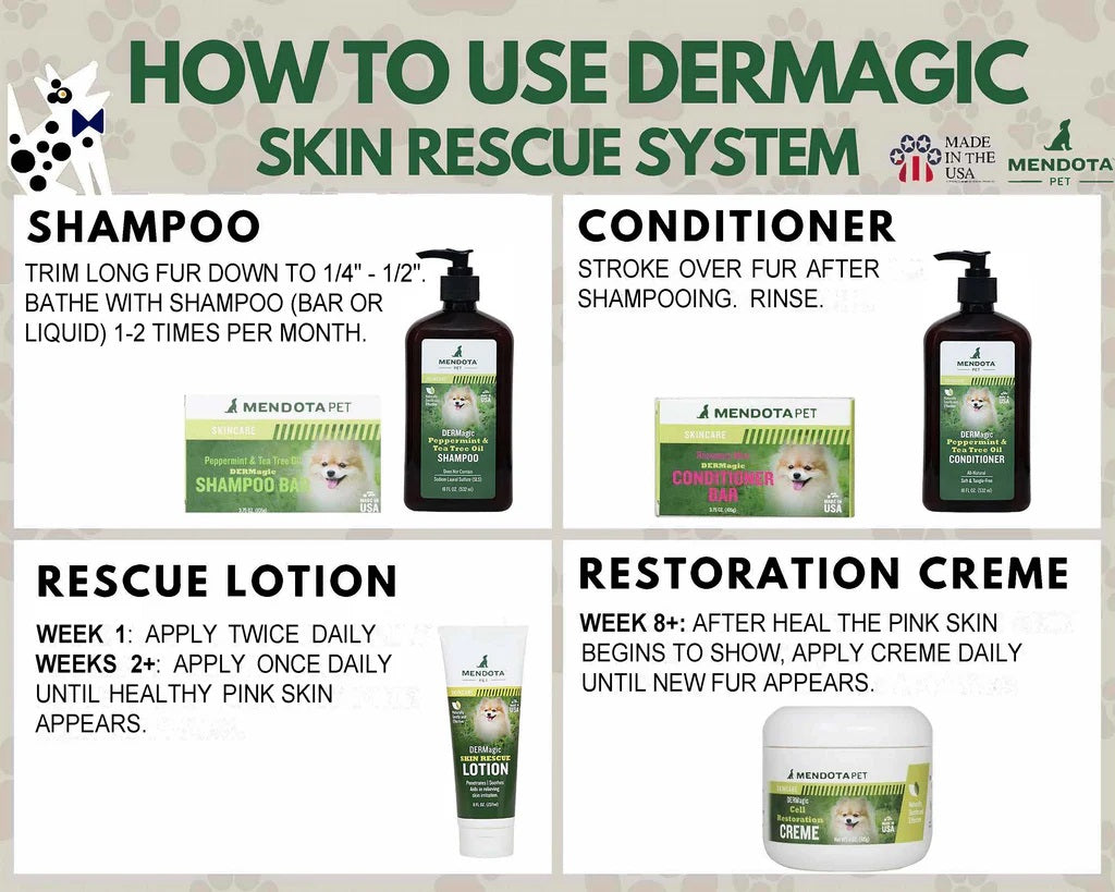 The DERMagic Dog skin care System - Shampoo and conditioner Bar
