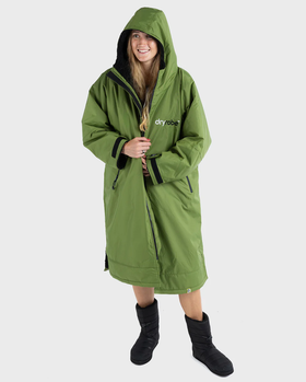 Buy dark-green-black The dryrobe Advance jacket with  Long Sleeves