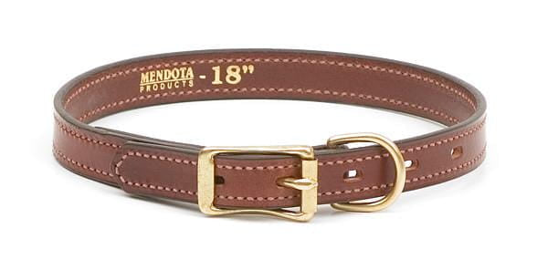 Mendota Narrow Standard Leather Dog Collar-Leadingdog